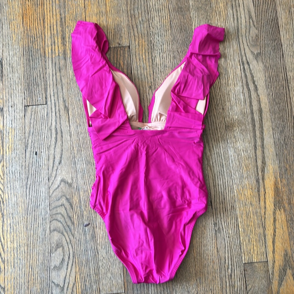 NWT J. Crew Rouched Ruffle One Piece - Picture 3 of 4